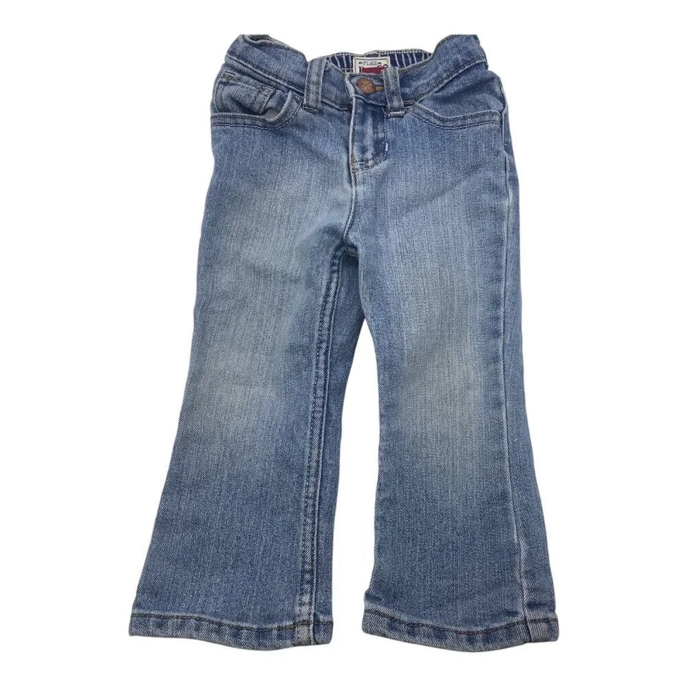 The Children's Place Blue Denim Jeans Baby Girl Size 18-24 Mos Bootcut‎ Stretch
